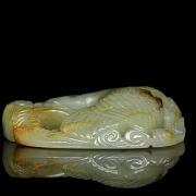 Carved jade pendant ‘Bird with branches’, Qing dynasty - 2