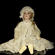 Gran muñeca de cabeza de porcelana, Alemania, s. XX