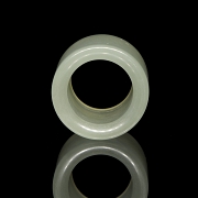 Carved jade archer's ring, 20th century