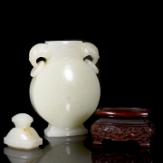 Jarrón de jade blanco de Hetian