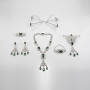 Aderezo de Fallera verde Esmeralda y plata Rodiado