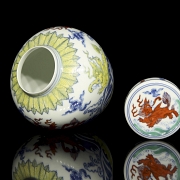 Porcelain vessel ‘Mythical Beasts’, marked Tianqi