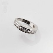 Anillo en plata de ley, 925m/m, con circonitas