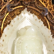 Jade blanco de Hetian y plata 