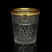 Hielera francesa de cristal tallado, s.XX