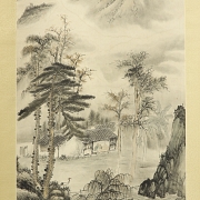 Chinese painting “Landscape and poem”, 20th century - 3
