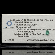 Conjunto de tres esmeraldas naturales