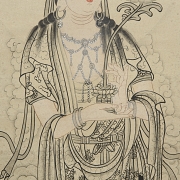 中国画《观音莲花图》，张大千款 - 4