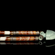 Collar de cuentas de ágata, plata y amazonita, dinastía Yuan