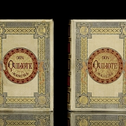 Two volumes of ‘The Ingenious Gentleman Don Quixote of La Mancha’, circa 1880
