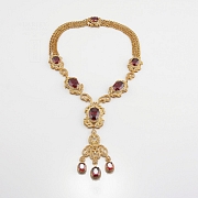 Aderezo de Fallera rojo Rubí y dorado - 4