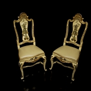 Cuatro sillas de estilo Reina Ana con decoración Chinoiserie, s.XX