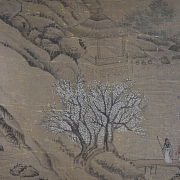 Chinese painting ‘Landscape with Plum Blossoms’, signed Yun Shouping
