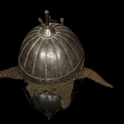 Khula Khud and Sipar helmet with gold and silver inlays. 19th century