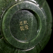 Cuenco ritual de jade verde espinaca