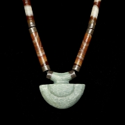 Collar de cuentas de ágata, plata y amazonita, dinastía Yuan