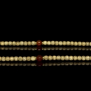 Mala with 125 seed and agate beads, 20th century