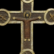 Carved wooden cross depicting Christ crucified, 20th century - 1