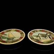 J. Genovés Cubells (20th century) ‘Pair of ceramic representations’, 1955