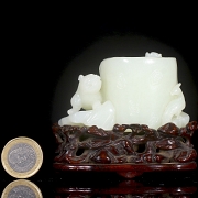 Recipiente de jade blanco
