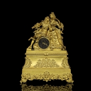 Reloj de sobremesa de bronce dorado, Napoleón III, Francia, S.XIX