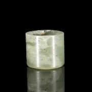 Carved cladon jade ring, Qing dynasty