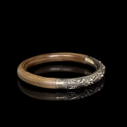 Wooden bracelet with silver decorations, 20th century