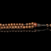 Mala with 113 Bodhi seed and agate beads, 20th century