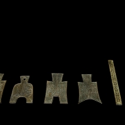 Collection of six Chinese coins “hoe and sword”