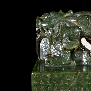 Sello de jade verde espinaca