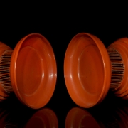 Dos soportes de madera lacada, Birmania, S.XX - 6