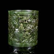 Portapinceles de jade verde espinaca