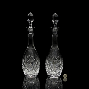 Pareja de licoreras de cristal tallado, Europa, s.XX