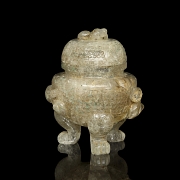 Incensario de cuarzo tallado