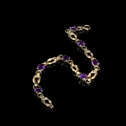 Pulsera de oro amarillo con amatistas