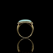 Anillo en oro amarillo de 18k y turquesa