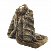 Long coat made of fur with natural grain