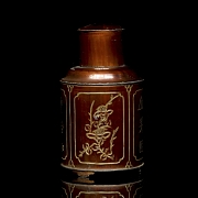 Lata para té de metal esmaltado, s.XX