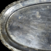 Oval silver tray, 20th century