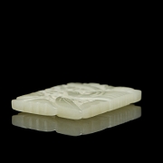Carved jade plaque, ‘Bird and Flowers,’ Qing dynasty