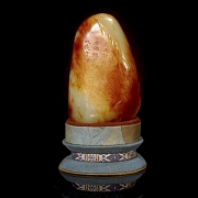 Carved jade stone “Poem and scene,” Qing dynasty