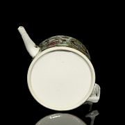 Tetera de porcelana policromada familia rosa, Cantón, finales s.XIX
