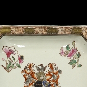 Plato cuadrado de porcelana