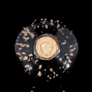 Cuenco de cerámica con esmalte negro del horno Jizhou, estilo Song