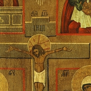 Orthodox icon, “The Crucifixion and the Four Virgins,” 20th century