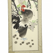 Chinese painting ‘Roosters among branches’, 20th century - 3