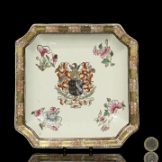 Plato cuadrado de porcelana