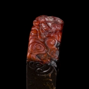 Nanhong seal carved with ‘Dragon and Clouds’, Qing dynasty