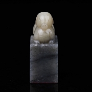 Sello rectangular de jade de Hetian