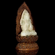 Jade blanco de Hetian y plata 